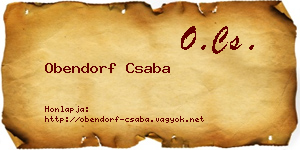 Obendorf Csaba névjegykártya